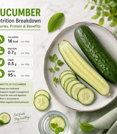 Cucumber Nutrition Breakdown: Calories, Protein & Benefits