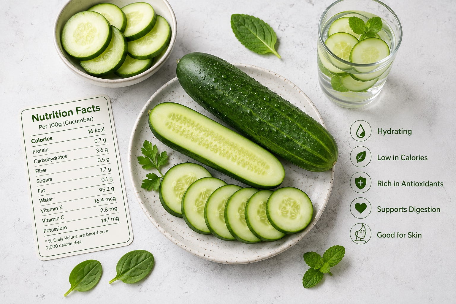 Cucumber Nutrition Breakdown: Calories, Protein & Benefits